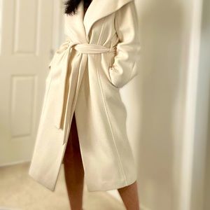 Hooded Wool Coat - Boutique Handmade  - Ivory - Bridal